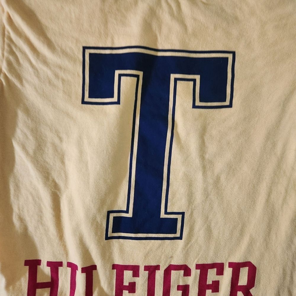 Tommy Hilfiger T Shirt Mens Large Yellow Large Graphic Short Sleeve Top - Picture 3 of 6